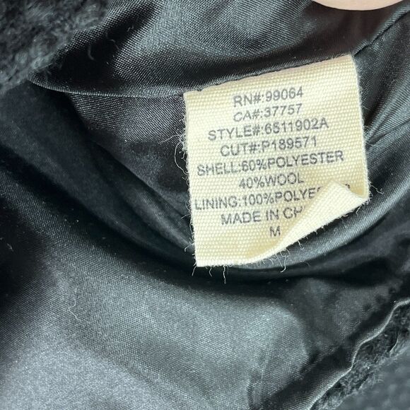 Billabong Poncho Jacket Womens Medium Black Wool Blend Heavyweight Outerwear - Picture 8 of 13